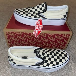 Vans Classic Slipon Platform Checkered Sneakers